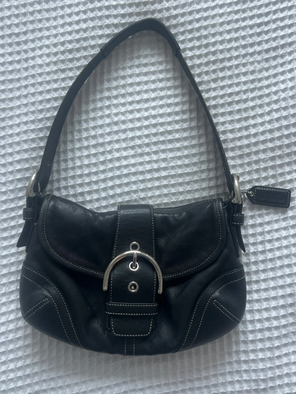 Vintage Coach 9247 Soho Black Leather Shoulder Bag